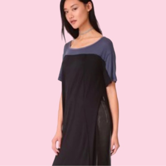 Free People Go With the Flow Tunic XSmall 0 2 Black Combo Slits High Low Top NWT - Picture 5 of 15